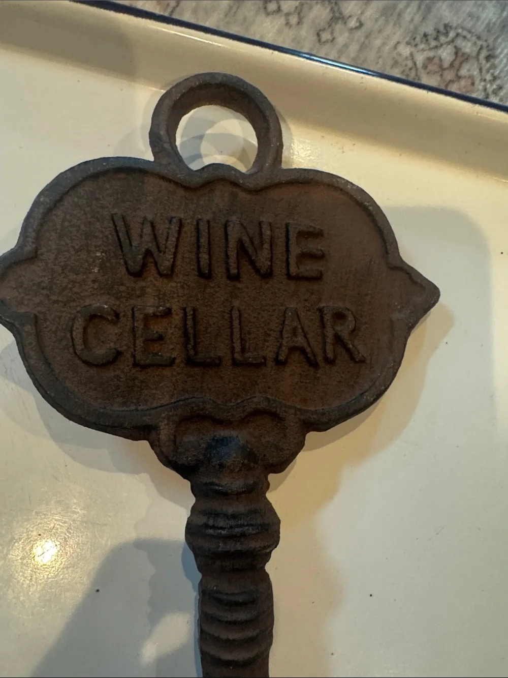 Key Wine Cellar Iron Decorative Wall Key - Rustic Brown Home Wall Decor